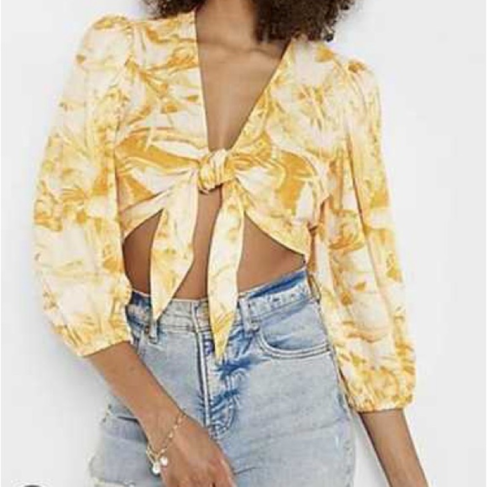 Express Yellow Blouse Top